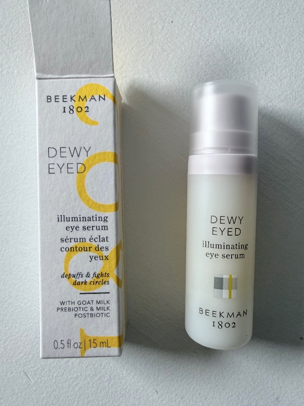 New BEEKMAN 1802 Dewy Eyed Illuminating & Depuffing Eye Serum 0.5oz